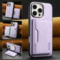 thumbnail image 2 of Compatible with iPhone 15 Magnetic Detachable Wallet Case with Card Slots RFID Blocking for Women Men, Double Magnetic Clasp Kickstand Shockproof PU Leather Phone Case,Purple, 2 of 8
