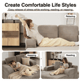 thumbnail image 4 of Aemeios 60"W Upholstered Oversized Chaise Lounge, Corduroy Sofa Bed Indoor With Armrests Sleeper Chair Bed for Living Room, Camel, 4 of 10
