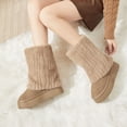 thumbnail image 3 of Botas de nieve para mujer, de suela gruesa, con punta redonda, con pelo, cortas, informales, a juego, para otoño e invierno, 3 of 6