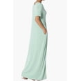 thumbnail image 4 of TheMogan Women's S~3X Soft Jersey Oversized V-Neck Short Sleeve Maxi Dress W Pocket, 4 of 6