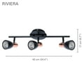 thumbnail image 2 of Xtricity - 3 Heads Ceiling Light, 24.4 '' Width, From the Riviera Collection, Black, 2 of 3