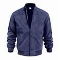 thumbnail image 2 of IAJDKMEK Men's Winter Work Jacket - Casual Zip-Up with Multi-Pockets, Comfortable Outerwear Jackets for Men, Ideal for Work,Navy S, 2 of 7