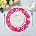 thumbnail image 5 of SKYSONIC Valentine's Day Love Heart Round Placemats for Dining Table Non-Slip Heat-Resistant Polyester Table Mats Set of 1 Washable Table Mats for Kitchen Dining Table Decoration, 5 of 7