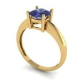 thumbnail image 2 of Solitaire Engagement Ring for Women - 1.5ct Simulated Tanzanite in 14K Yellow Gold Promise Ring, 2 of 5