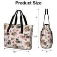 thumbnail image 3 of Tote Bag for Women - Yorkie and Floral Shoulder Bag - Large Utility Work Duffle Bag with Zipper Handbag for Travel, Work, Sprots, 3 of 5