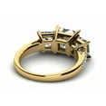 thumbnail image 4 of HeartsAndYou 2.1ct Princess Cut Moissanite 3 Stone Style Engagement Ring for Women 18k Yellow Gold over Silver, 4 of 6