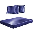thumbnail image 6 of Luxury Satin Silk Deep Pocket Fitted Bed Sheet Mattress Cover Pillowcase Bedding, 6 of 19