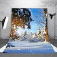 thumbnail image 1 of LELINTA 5x7ft Christmas Backdrop Winter White Snow Wonderland Backdrop Christmas Pine Tree Snowflake Forest Photography Background Bokeh Outdoor Banner Party Decorations Photo Studio Props, 1 of 4
