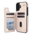 thumbnail image 3 of For iPhone 16 Plus Crossbody Wallet Phone Case,With Shoulder Strap,Card Slots,Back Double Magnetic Clasp PU Leather Flip Kickstand,Durable Shockproof Anti-fall Phone Case Cover,Apricot, 3 of 9
