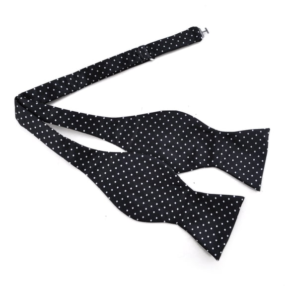 Toptie Mens Self-Tie Bow Tie - Black & White Polka Dots