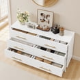 thumbnail image 6 of Bedroom Furniture Set - Includes Queen Size Bed Frame with Headboard, 2 Nightstands, 5-Drawer Dresser & 6-Drawer Dresser with Metal Handle, White, 6 of 13
