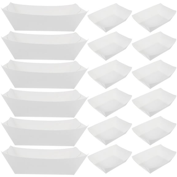 MLINS White Paper Food Boats for Storage Safe Healthy Use Open Design Portable Practical Kitchen Party 50pcs