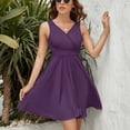 thumbnail image 3 of Dark Purple Dress Summer Street Style Dresses Female Sleeveless Printed Sundress, 3 of 7