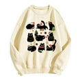 thumbnail image 4 of Bibifish Womens Sweatshirts Ladies Christmas Cute Black Cat Printed Hoodies Loose Fit Long Sleeve Crewneck Holiday Pullover Tops For Ladies, 4 of 4
