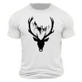 thumbnail image 3 of Jinhomg Mens Graphic Tees Vintage Animal Deer Print Summer T-Shirts Casual Comfy Short Sleeve Crew Neck Tops Lightweight Going Out Wear Holiday Saving White S, 3 of 6