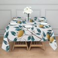 thumbnail image 3 of Yellow Lemon Fruits White Pattern Square Tablecloth,Waterproof Square Table Cover,Wipeable Spillproof Washable Table Cover for Home Kitchen Party Decor 60"x60"(152x152cm), 3 of 6