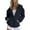 Navy, variant on Chiccall Womens Oversized Button Down Hoodies Loose Long Sleeve Sweatshirt Casual Solid V-Neck Jackets with Pockets Navy L