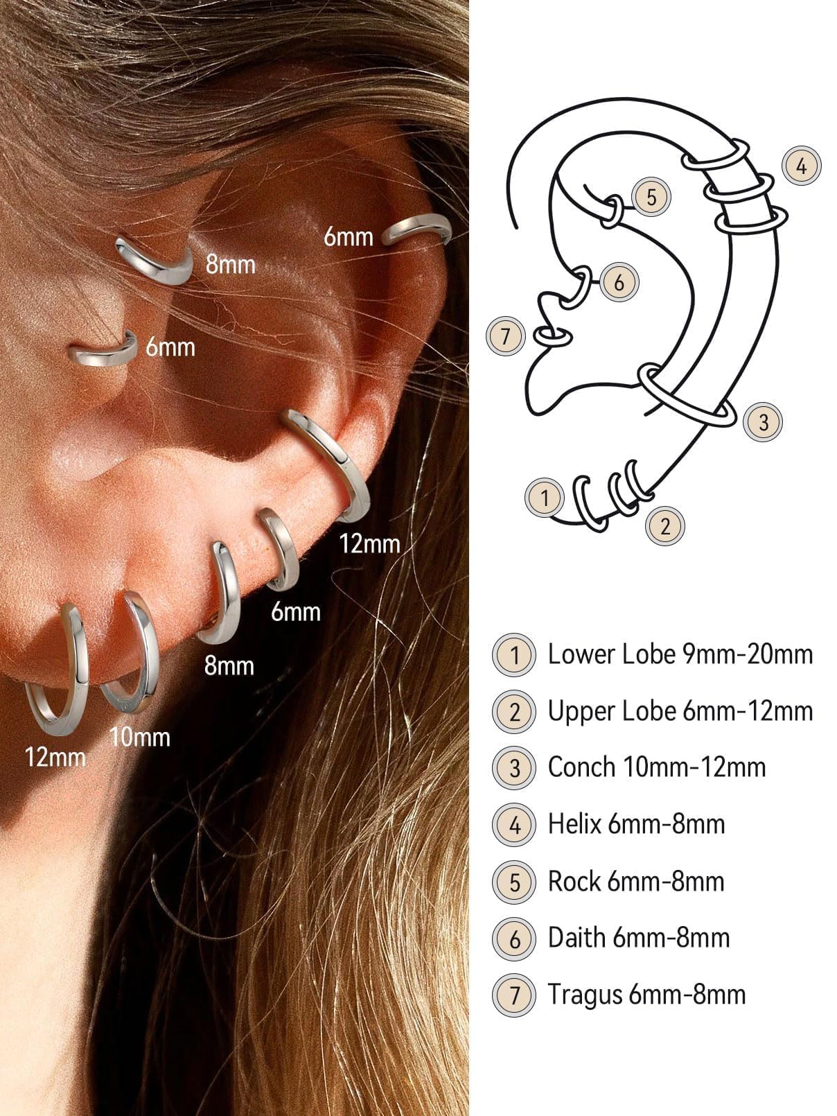 FaithHeart Women's Sterling Silver Huggie Hoop Earrings photo 4