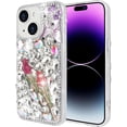 thumbnail image 2 of Compatible with iPhone 15 Bling Diamond Case Sparkle 3D Crystal Rhinestone Glitter Case Luxury Cute Butterfly Floral Case Women Girly Soft TPU Bumper Shockproof Phone Cover, Silver, 2 of 6