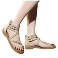 thumbnail image 3 of kamemir Flat Sandals for Women Women's Nature Sandals(White,8.5), 3 of 6