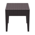 thumbnail image 2 of Luxury Commercial Living 18" Brown Outdoor Patio Wickerlook Square Side Table, 2 of 9