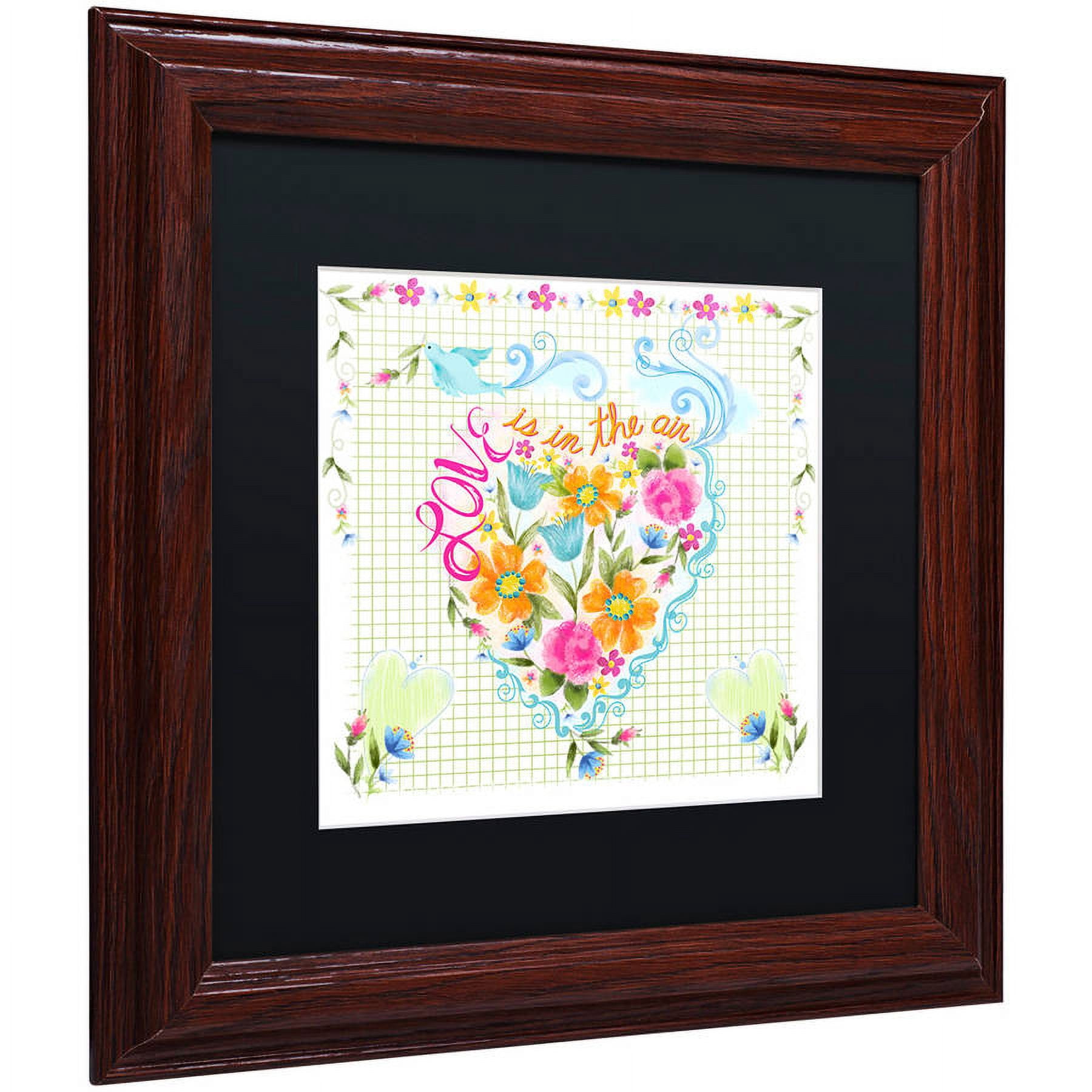 Trademark Fine Art "Love Heart" Canvas Art by Lisa Powell Braun, Black Matte, Wood Frame