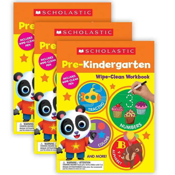 Scholastic Pre-K Wipe Clean Workbook Pack of 3 (SC-1338887580-3)