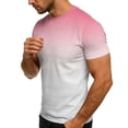 thumbnail image 4 of Oalirro Gradient Green to White Short-Sleeve Men's T-Shirt with Comfortable Crew Neck for Casual Wear, 4 of 9