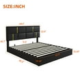 thumbnail image 2 of Noble House Queen Size Upholstered Platform Bed with Hydraulic Storage System,No Box Spring Needed, Black, 2 of 5