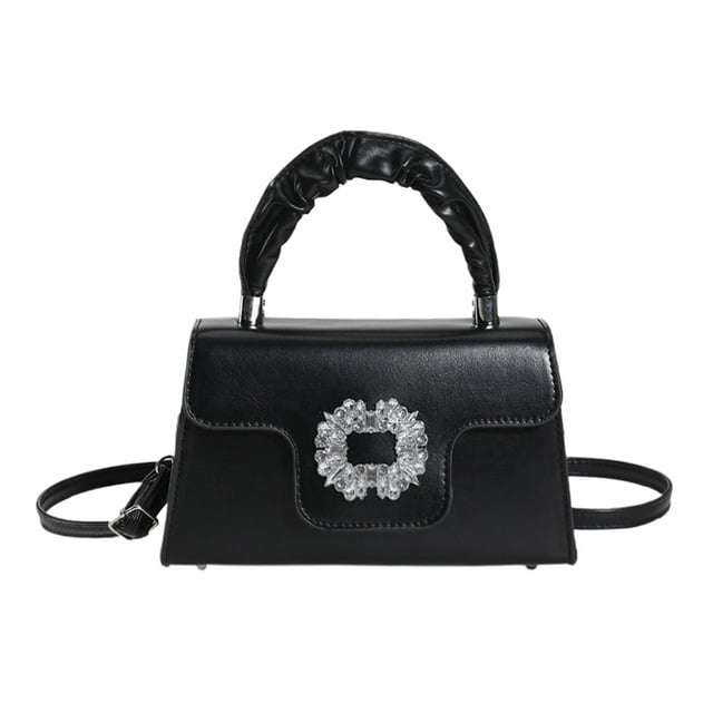 Bolso cruzado portátil Minnieouse con correa ajustable y amplia gama de usos cuero PU negro