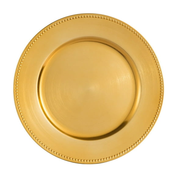 Holiday Time 13-Inch Beaded Charger Gold -Pack of 4