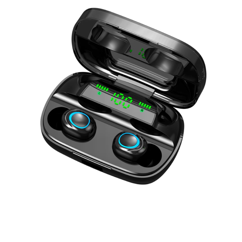Wireless Earbuds Bluetooth 5.0 Headphones TWS Stereo in-Ear Earphones with IP7 Waterproof Built-in Mic Headset for Sport, 30Hours Playing Time, Touch Operation, Smart screen display
