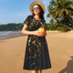 thumbnail image 4 of Disketp Golden Dragon Tattoo Art para Vestido de Manga Corta para Mujeres, Vestidos de Verano para Mujeres, Casual y Holgado para la Playa, 4 of 6