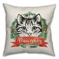 thumbnail image 2 of Creative Products Naughty Nice Cat and Dog 16x16 Spun Poly Pillow, 2 of 3