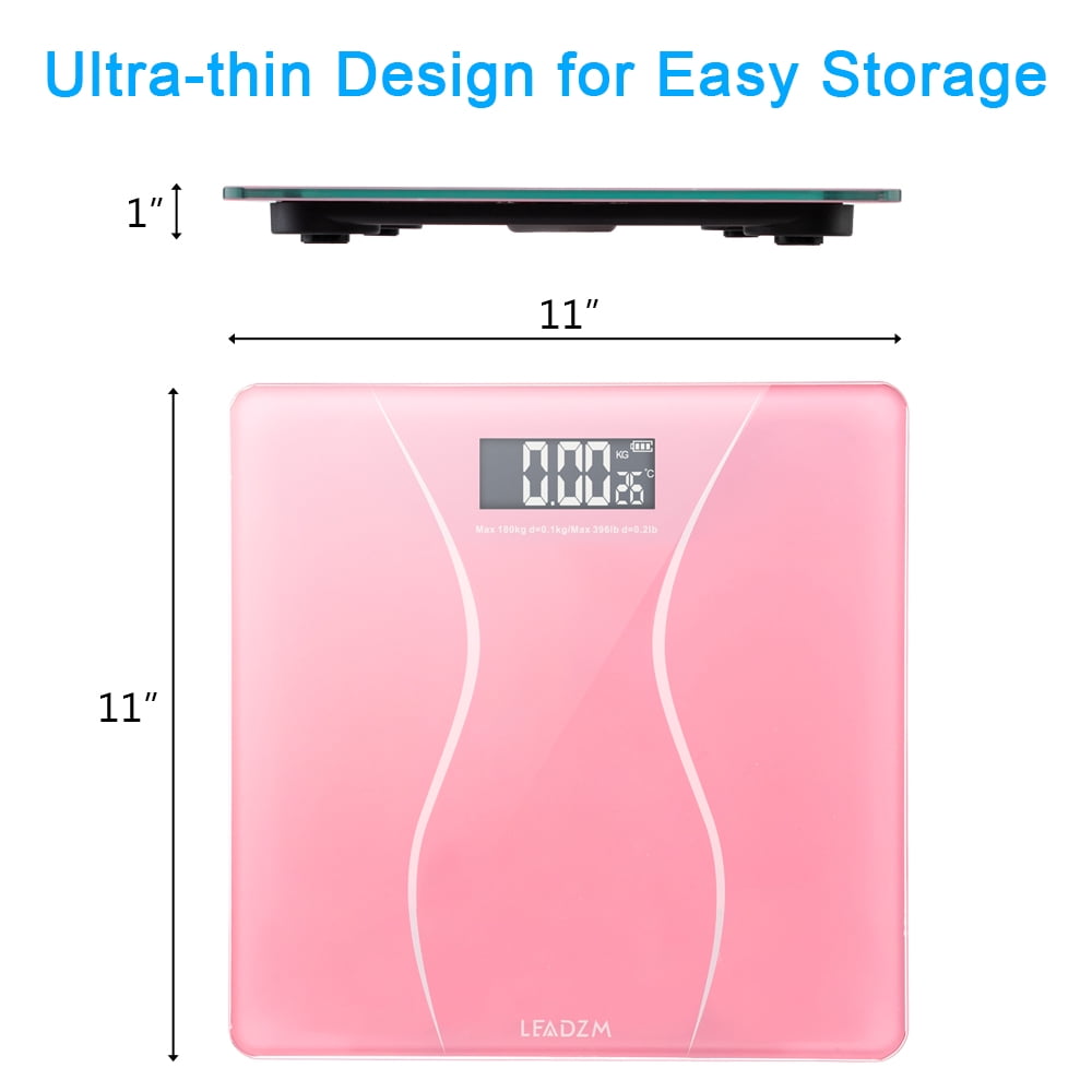 Digital Scale, Body Weight Bathroom Scale 396lb/180kg High Accuracy, Step-On Technology with Lithium Rechargeable Battery. - Black, New