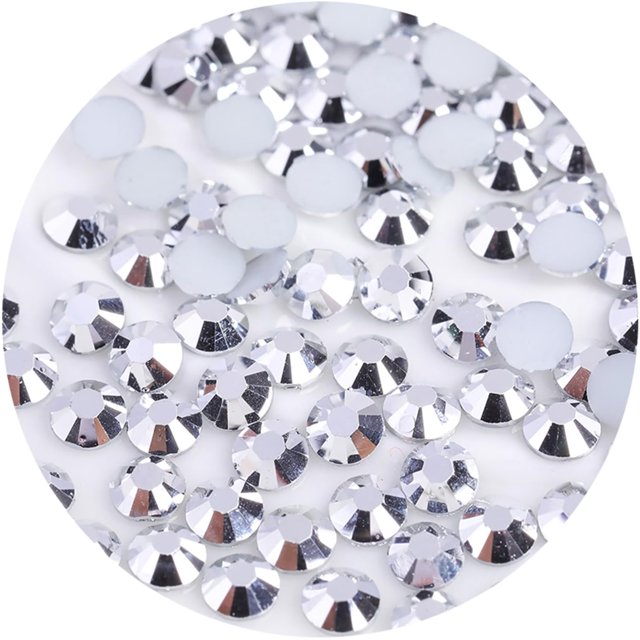 4500 piezas SS12 0.118 in diamantes de imitación planos para uñas, manualidades, purpurina, gemas redondas, cristales, ropa, zapatos (plata)