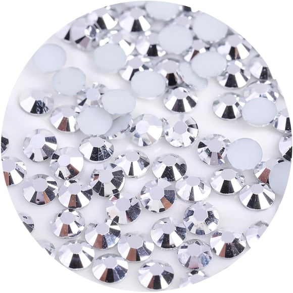 4500 piezas SS12 0.118 in diamantes de imitación planos para uñas, manualidades, purpurina, gemas redondas, cristales, ropa, zapatos (plata)