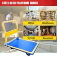 thumbnail image 4 of HPDAVV Foldable Platform Hand Truck - Foldable Dolly Cart 18" W x 28" L for Moving Easy Storage and 360 Degree Swivel Wheels 330lbs Capacity, Blue, 4 of 7
