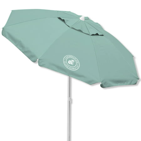 Caribbean Joe 7' Tilting Double Canopy Beach Umbrella with (Best Beach Umbrella 2019)
