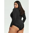 thumbnail image 5 of Sveltors Plus Size Long Sleeve Bodysuit for Women Casual Stretchy Crew Neck Sexy Lace T Shirts Tops, 5 of 8