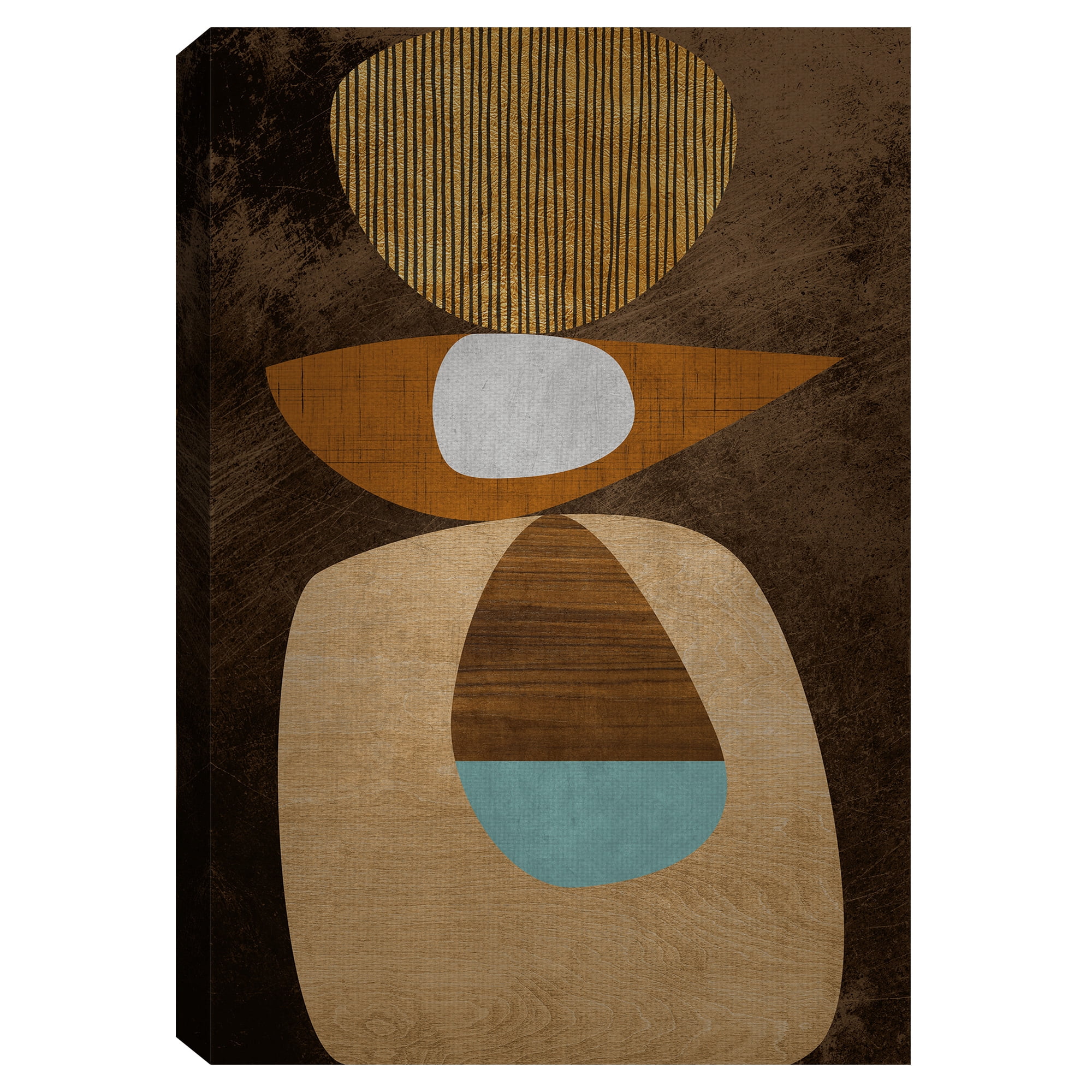 Masterpiece Art Gallery Harmony Wood Abstract by Belle Maison Canvas Art Print 24" x 36"