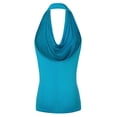 thumbnail image 3 of Aozrynl Womens Sleeveless Halter Neck Draped Blouse Tops (Female Plus Size Available), 3 of 5