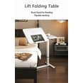 thumbnail image 5 of Overbed Table with Wheels Height Adjustable Rolling Laptop Stand for Bed and Sofa Mobile Tilting Bedside Desk, White, 5 of 10