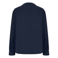 thumbnail image 5 of nerohusy Womens Button Down Shirts Linen Cotton Long Sleeve Blouse Tunic with Pocket Mandarin Collar Summer Going Out Gauze Shirt Navy,XL, 5 of 7