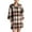 Coffee Brown, variant on Women's Button Up Plaid Long Sleeve Shirt Dress 100% Polyester Fabric Classic Casual Fit Easy Care Versatile Everyday