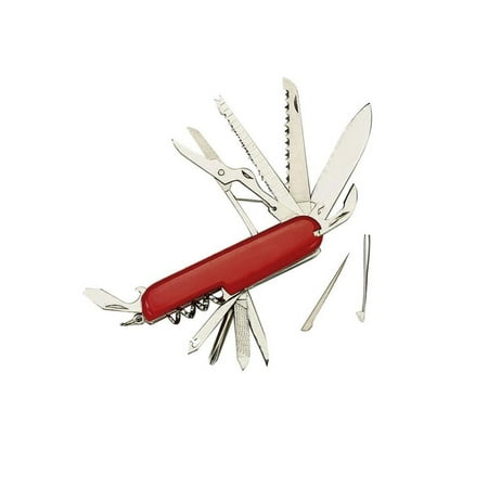 Red Swiss Army Type 11 Function Pocket Knife (Best Knife Metal Types)