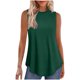 thumbnail image 2 of Camisas para mujer,Camiseta sin mangas de color liso para mujer, cuello redondo, mezcla elástica informal, para uso diario y en casa, sopatenor, 2 of 8