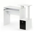 thumbnail image 1 of Furinno Econ Multipurpose Home Office Computer Writing Desk w/Bin, White/Black, 12095WH/BK, 1 of 3