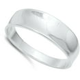 thumbnail image 4 of Wide Concave Chunk Ring .925 Sterling Silver Band Jewelry Female Male Unisex Size 5, 4 of 4