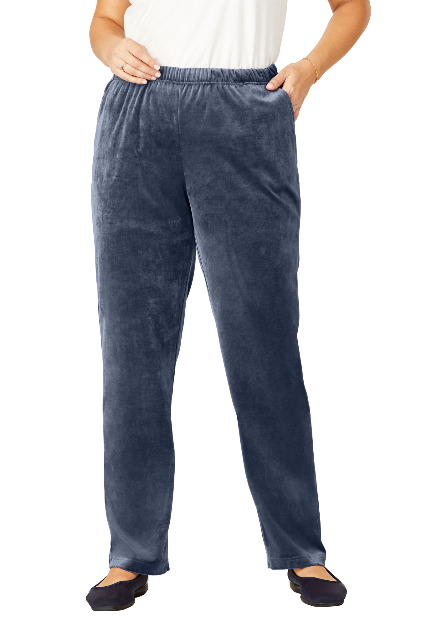 Woman Within - Woman Within Plus Size Velour Pant Pants - Walmart.com
